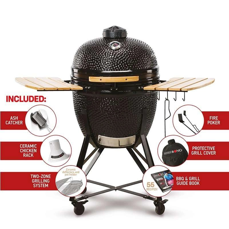 Kamado Bono - Black Grande Ceramic Grill 23″ - Schtik