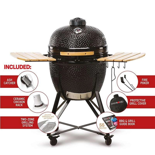 Kamado Bono - Black Grande Ceramic Grill 23″ - Schtik