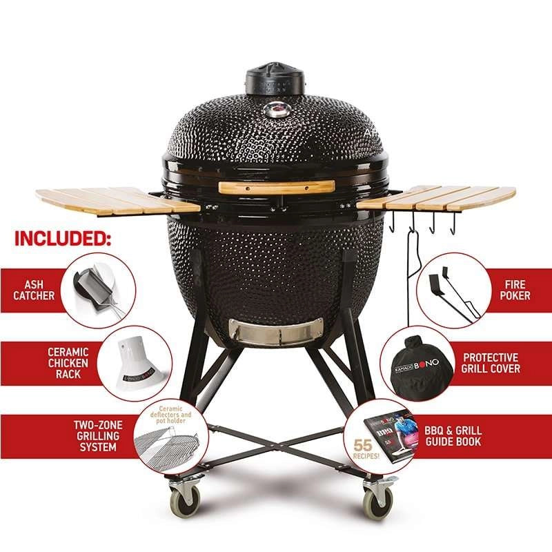 Kamado Bono - Black Limited Ceramic Grill 25″ - Schtik