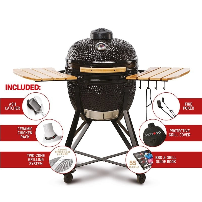 Kamado Bono - Black Media Ceramic Grill 20″ - Schtik