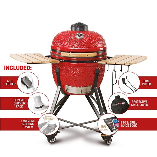 Kamado Bono - Red Media Ceramic Grill 20″ - Schtik