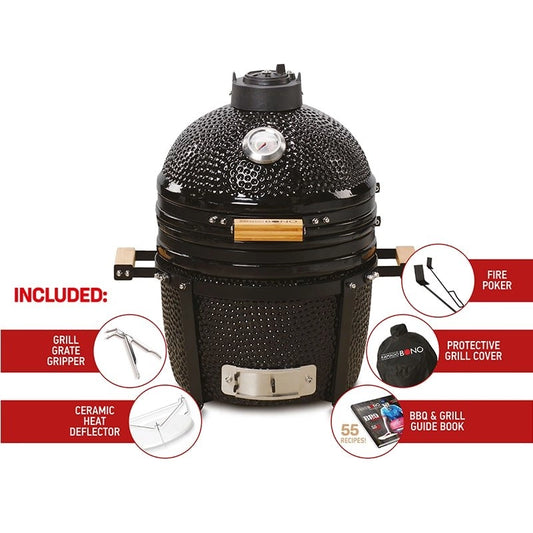 Kamado Bono - Black Minimo Ceramic Grill 15″ - Schtik